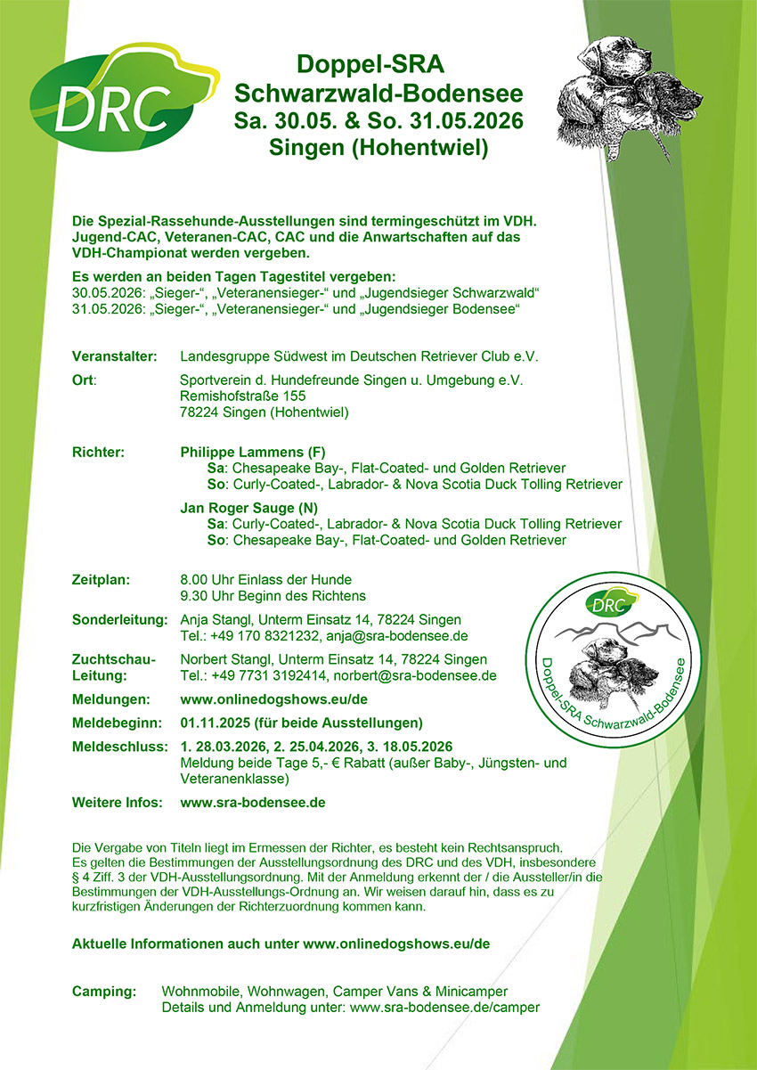 Ausschreibung S R A Schwarzwald Bodensee 2026